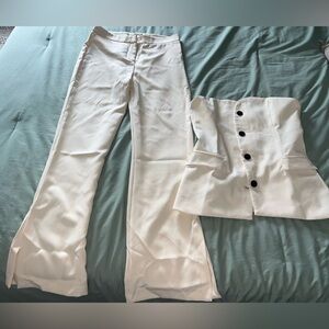 Elegant Beige Women's Pants & top Set